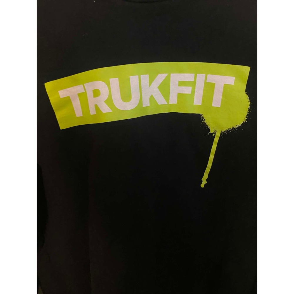 Trukfit Mens Respect Few Crewneck Sweatshirt Black Lime Green Logo Graphic Large - Picture 7 of 8